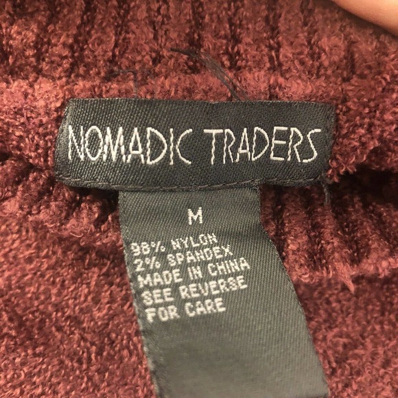 Nomadic Traders chenille sweater ultra soft burgundy womens medium 1h - Picture 6 of 7